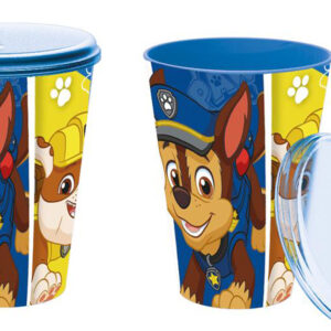 STOR Plastový kelímek s pítkem Paw Patrol 430ml modrý
