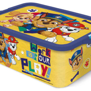 STOR Plastový úložný box s víkem Paw Patrol 13l žlutý