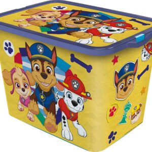 STOR Plastový úložný box s víkem Paw Patrol 23l žlutý