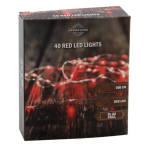SVENSKA LIVING Světelný řetěz 40LED 200cm červený