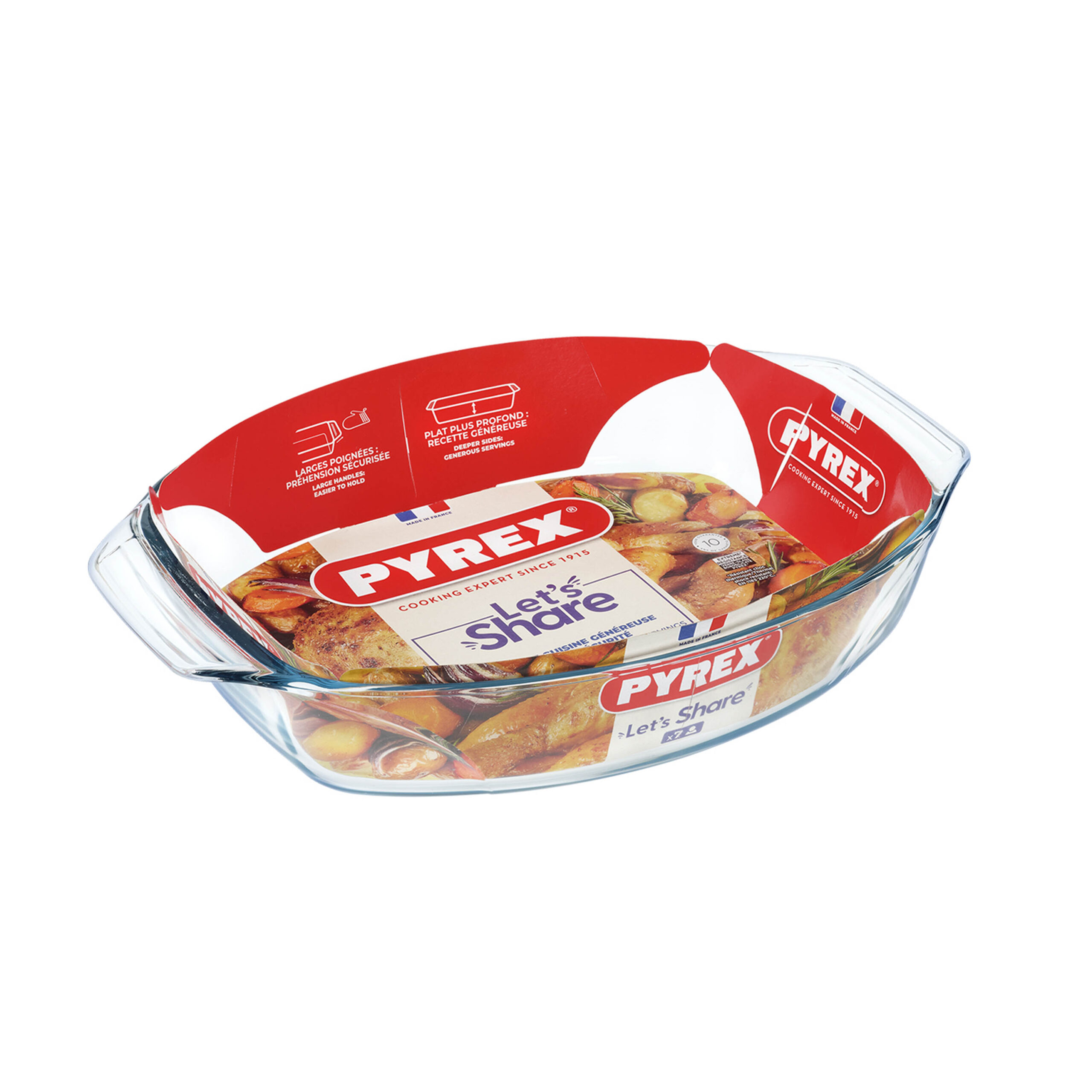 Skleněný pekáč s uchy PYREX 38x27cm/4l.