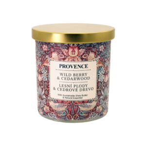 Vonná svíčka ve skle PROVENCE 30 hodin lesní plody a cedrové dřevo