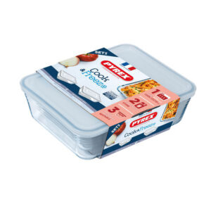 Sada skleněných dóz s víčkem PYREX 1500ml a 2600ml
