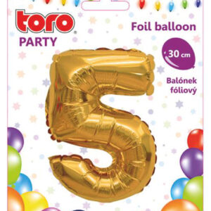 Balónek foliový TORO číslice 5 30cm