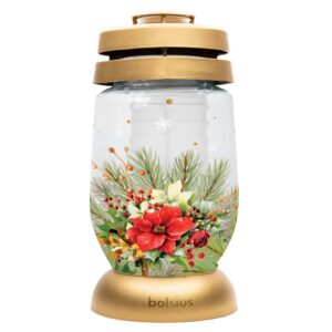 Hřbitovní lucerna BOLSIUS 22cm červený květ