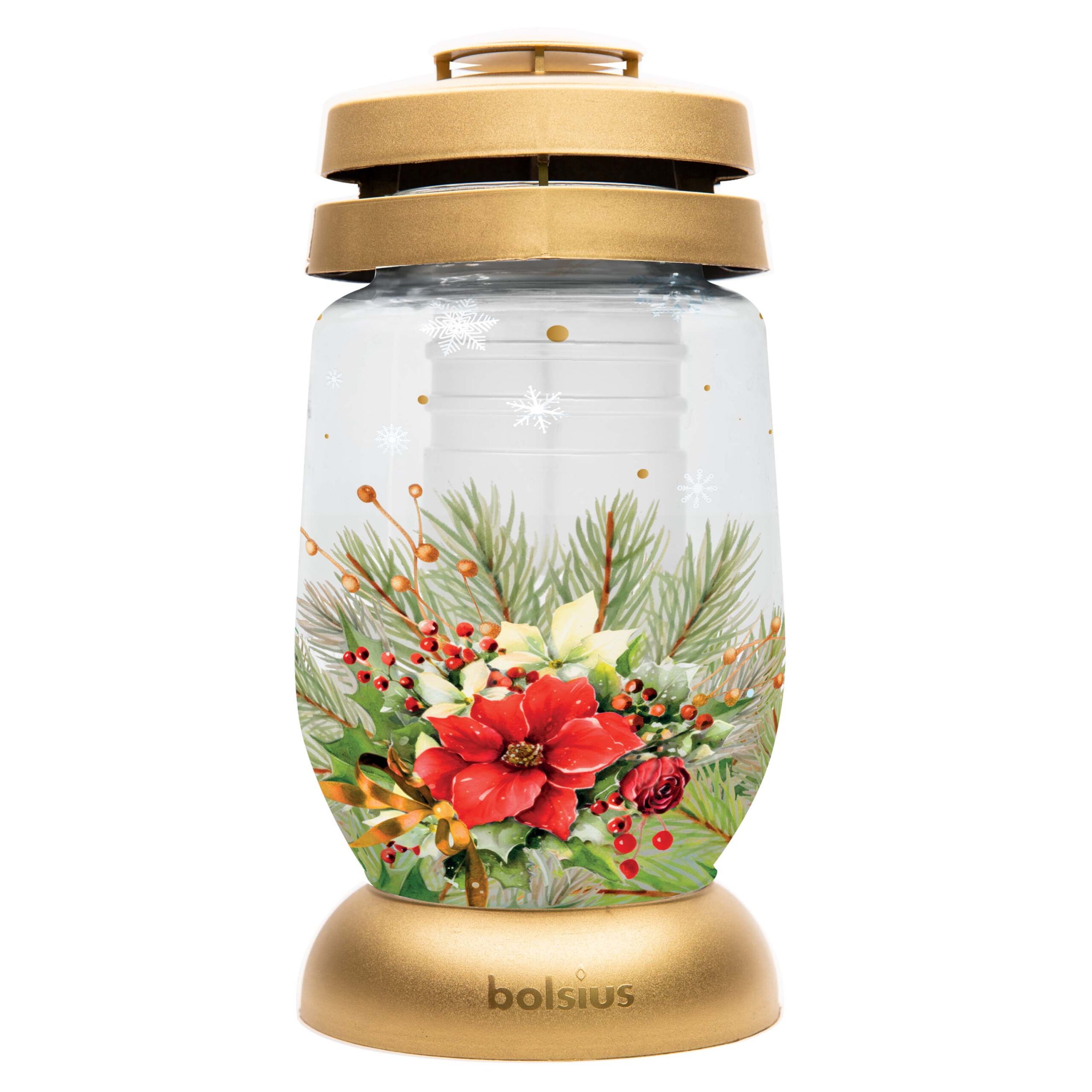 Hřbitovní lucerna BOLSIUS 22cm červený květ