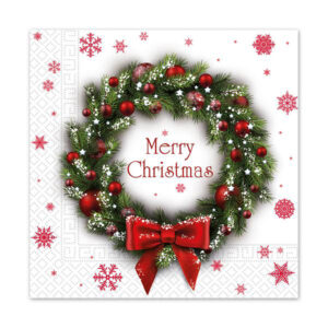 PROCOS Vánoční papírové ubrousky 33x33cm 3vrstvé věnec 20ks