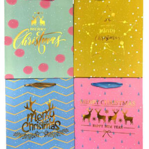 Papírová dárková taška TORO 23x18x10cm MIX zlaté písmo