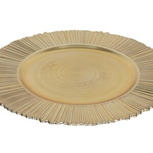 HIT Plastový dekorační talíř 33cm zlatý