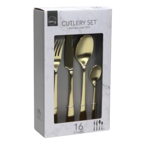 HIT Sada příborů TAVOLA 16ks zlatá