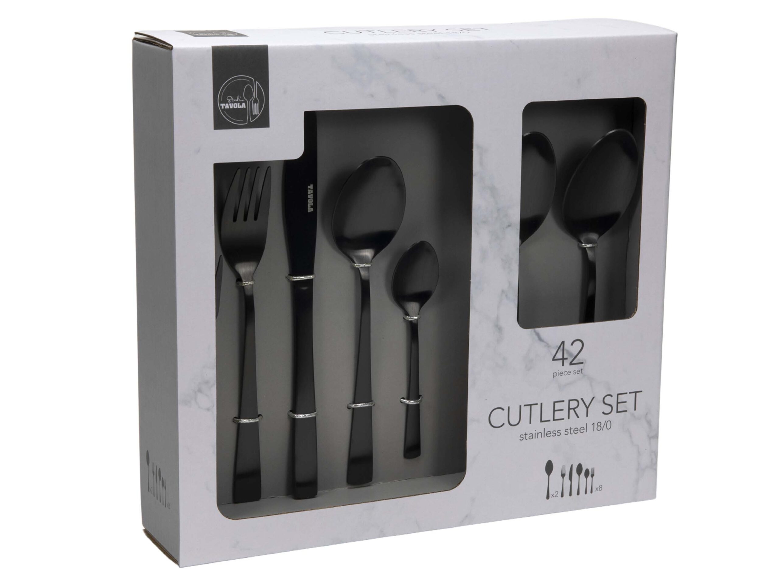 HIT Sada příborů TAVOLA 42ks černá