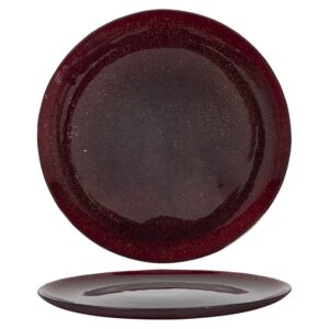 HIT Skleněný jídelní talíř 27cm červený s glitry