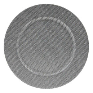 HIT Plastový talíř 33cm diamantově stříbrná