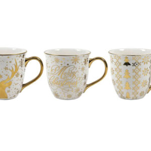 HIT Vánoční keramický hrnek zlatý MIX